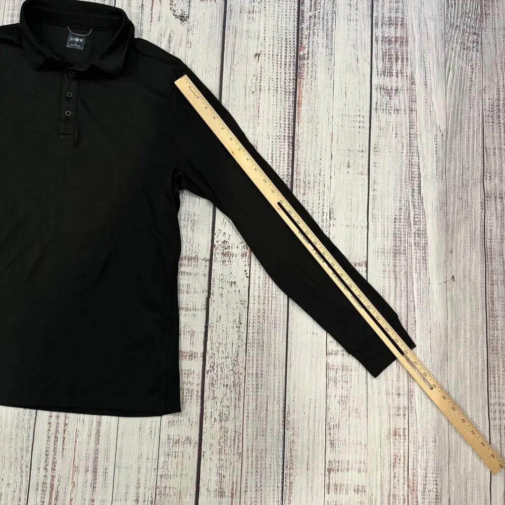 J.Crew Long Sleeve Performance Polo Black L